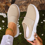 Knit sneakers for women, slip-on sneakers | Lightweight and breathable walking shoes | Comfortable footwear for everyday, work, and travel