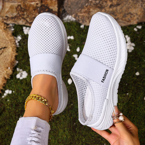 Knit sneakers for women, slip-on sneakers | Lightweight and breathable walking shoes | Comfortable footwear for everyday, work, and travel