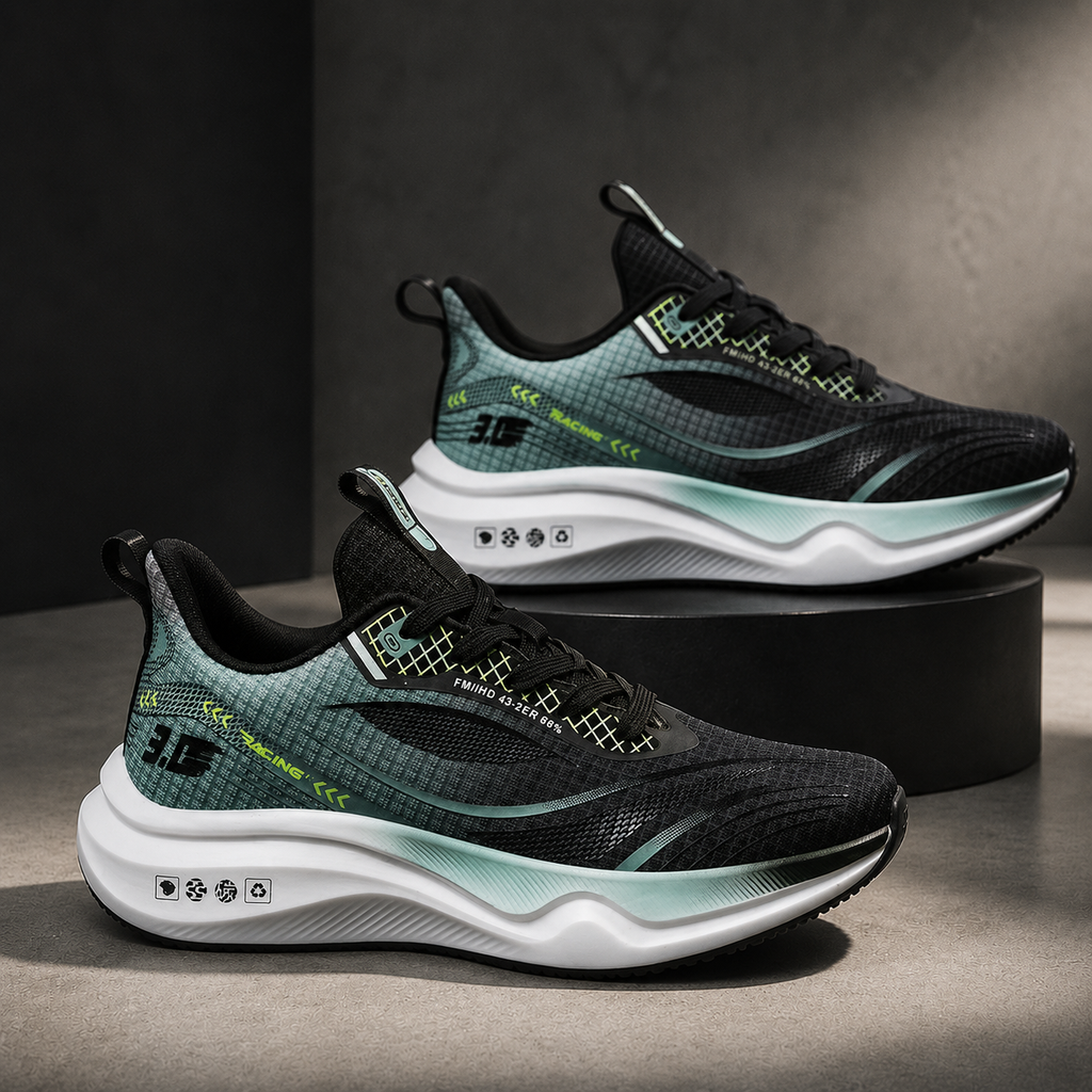 Men's Mesh Running Shoes – Breathable Chunky Sole Sneakers, Lightweight Athletic Trainers for Work, Sports & Everyday Wear