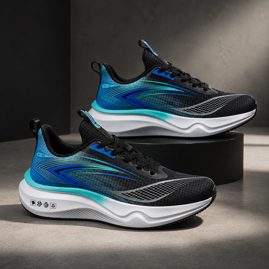 Men's Mesh Running Shoes – Breathable Chunky Sole Sneakers, Lightweight Athletic Trainers for Work, Sports & Everyday Wear