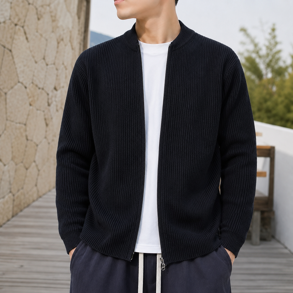 The classic Noam double-zip cardigan
