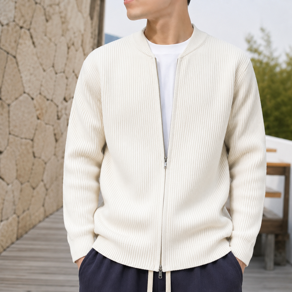The classic Noam double-zip cardigan