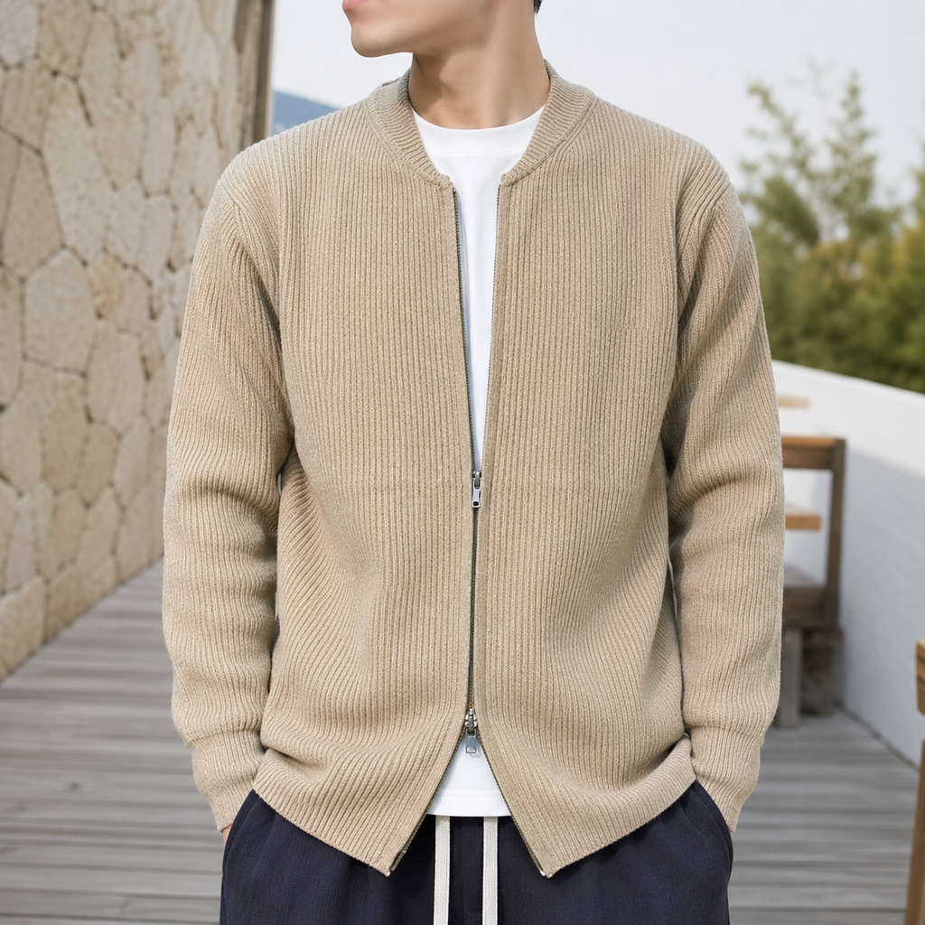 The classic Noam double-zip cardigan