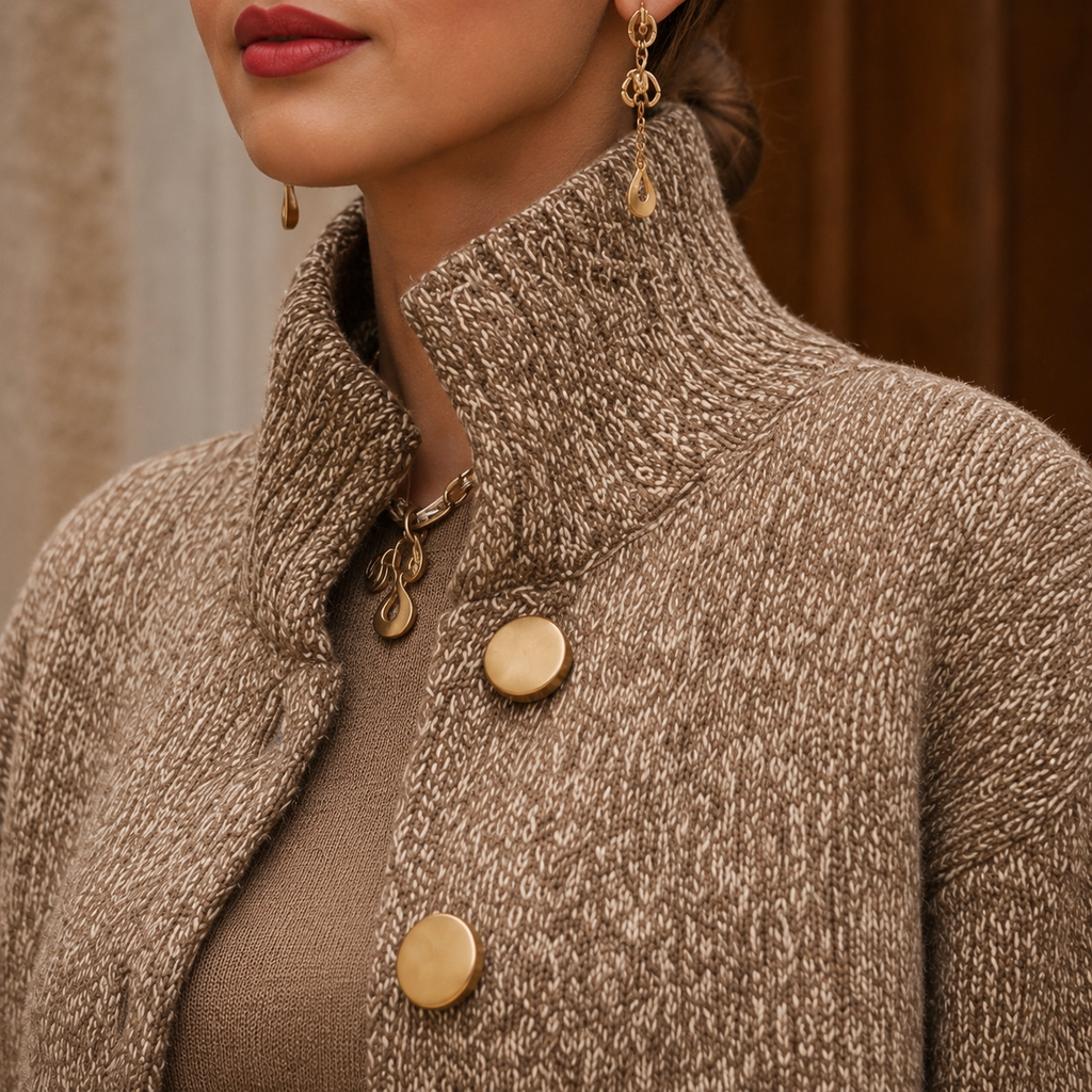 The Shalem High Neck Cardigan