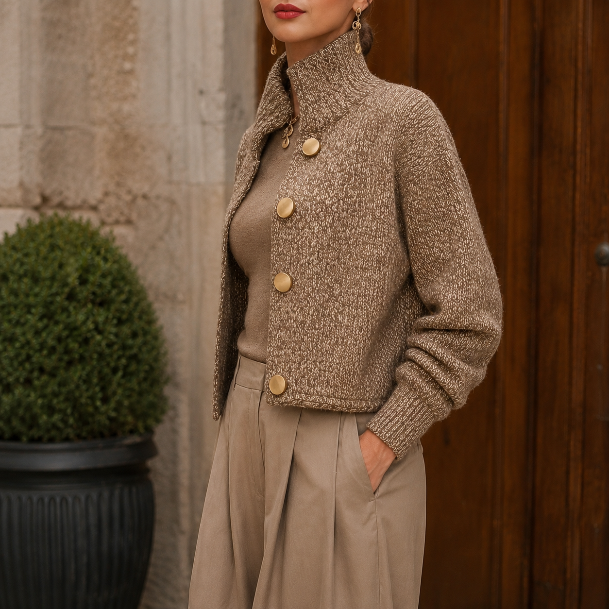 The Shalem High Neck Cardigan