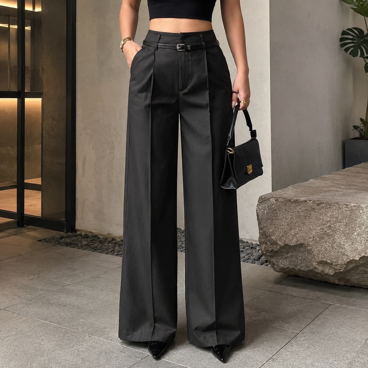 Noir Essence Tailored Trousers