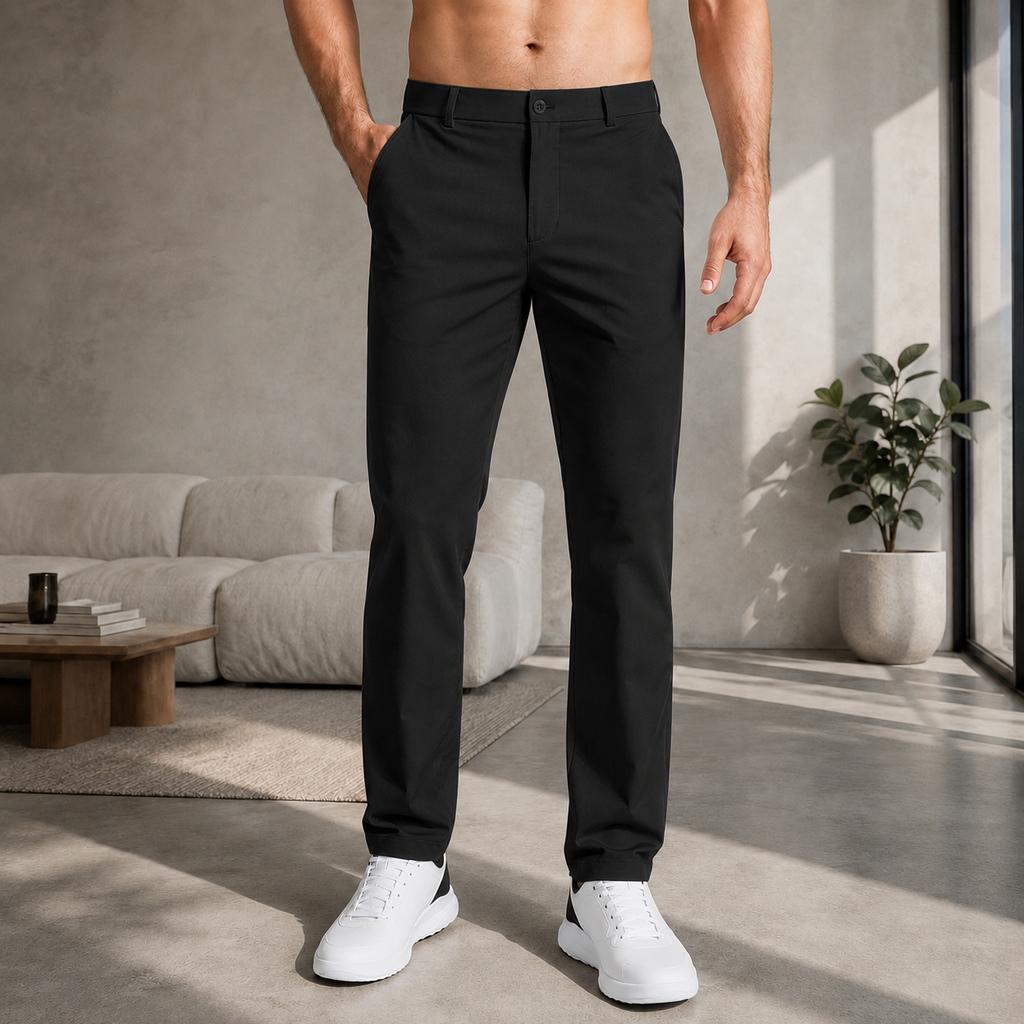 Men's Stretch Chino Pants – Comfortable Flexible Trousers, Relaxed Fit Everyday Pants for Work, Travel & Casual Wear