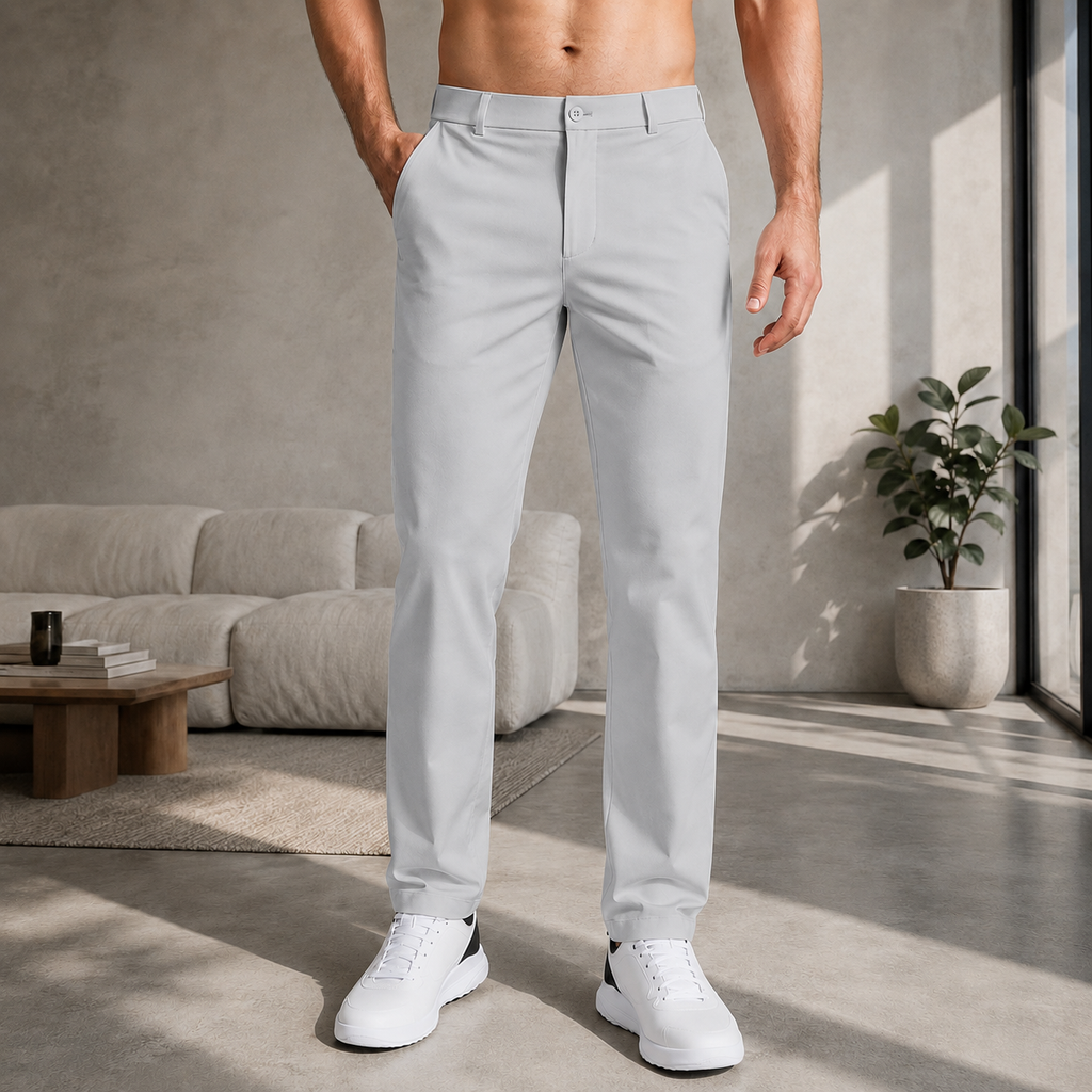 Men's Stretch Chino Pants – Comfortable Flexible Trousers, Relaxed Fit Everyday Pants for Work, Travel & Casual Wear