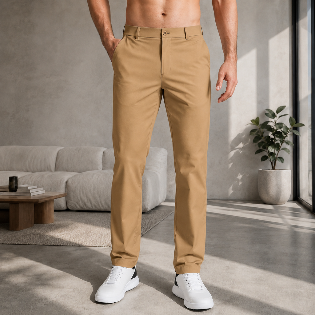 Men's Stretch Chino Pants – Comfortable Flexible Trousers, Relaxed Fit Everyday Pants for Work, Travel & Casual Wear