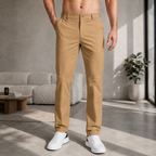Men's Stretch Chino Pants – Comfortable Flexible Trousers, Relaxed Fit Everyday Pants for Work, Travel & Casual Wear