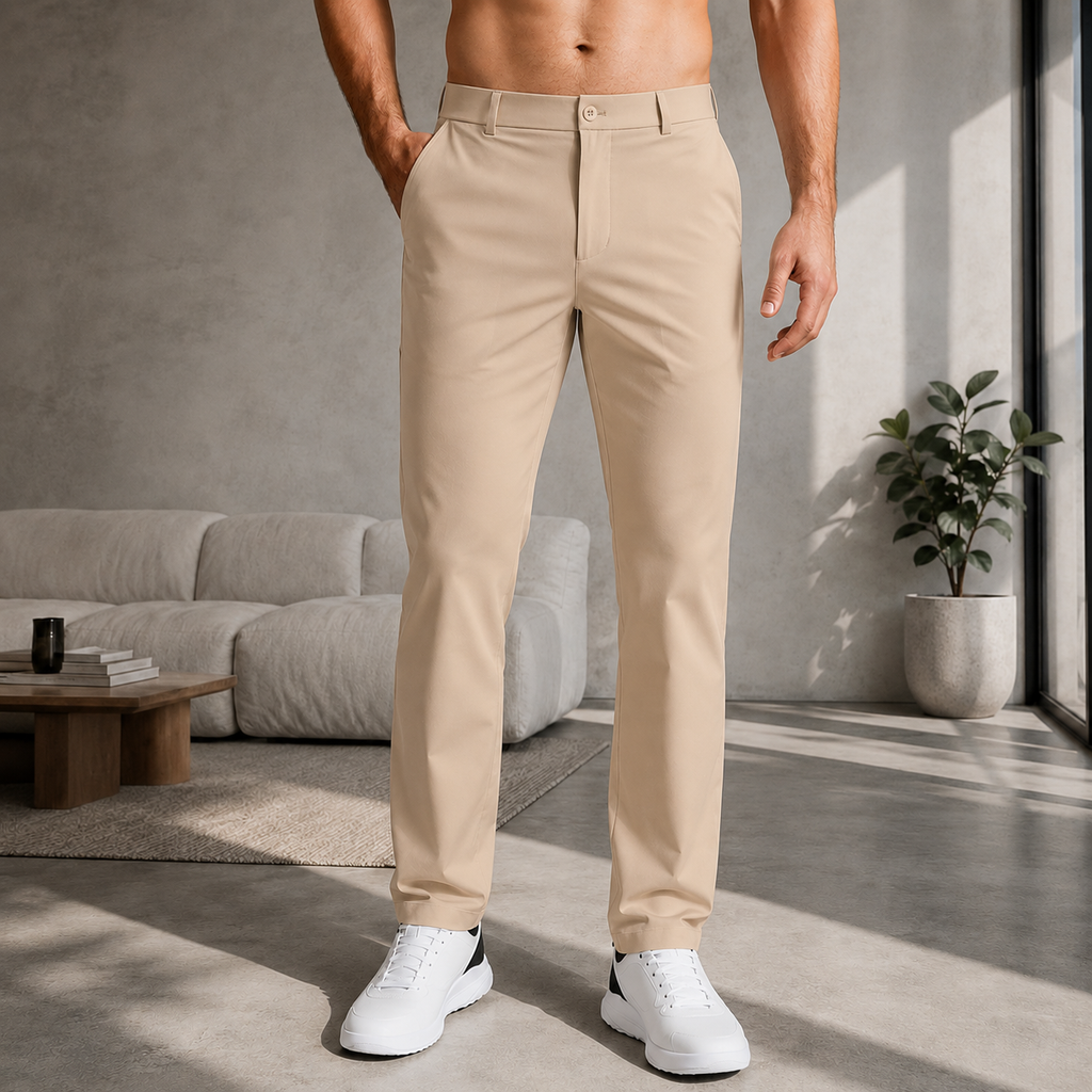 Men's Stretch Chino Pants – Comfortable Flexible Trousers, Relaxed Fit Everyday Pants for Work, Travel & Casual Wear