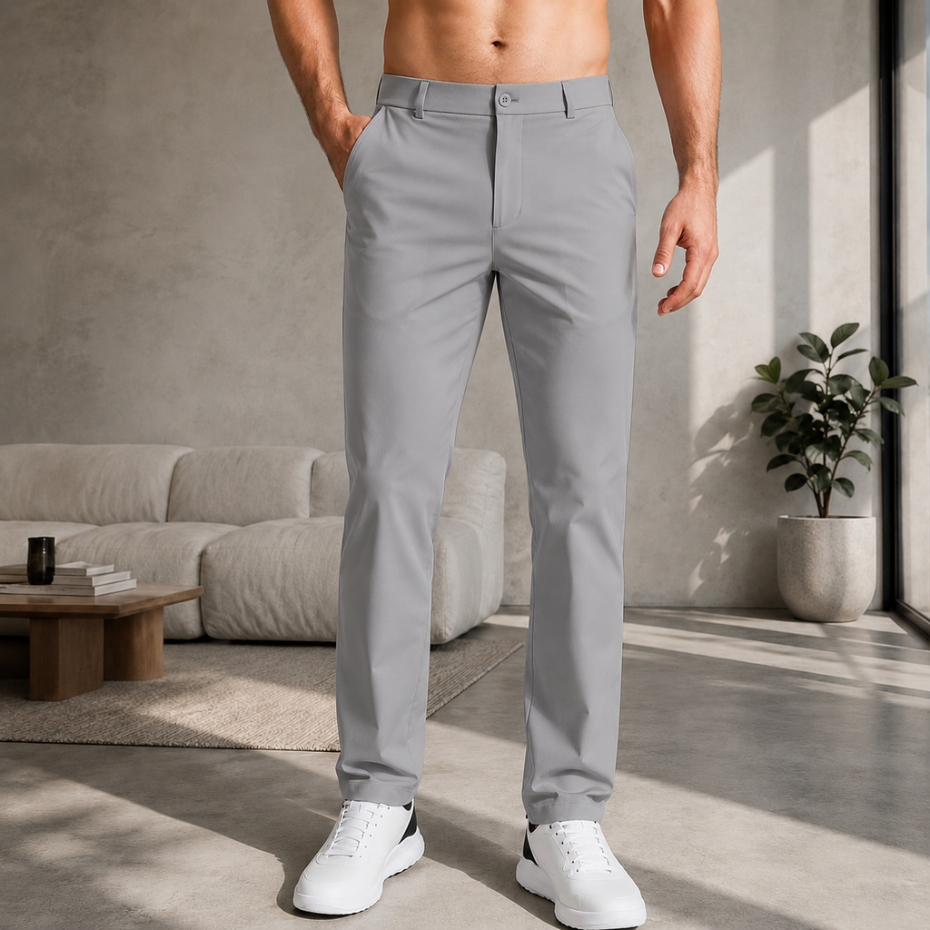 Men's Stretch Chino Pants – Comfortable Flexible Trousers, Relaxed Fit Everyday Pants for Work, Travel & Casual Wear