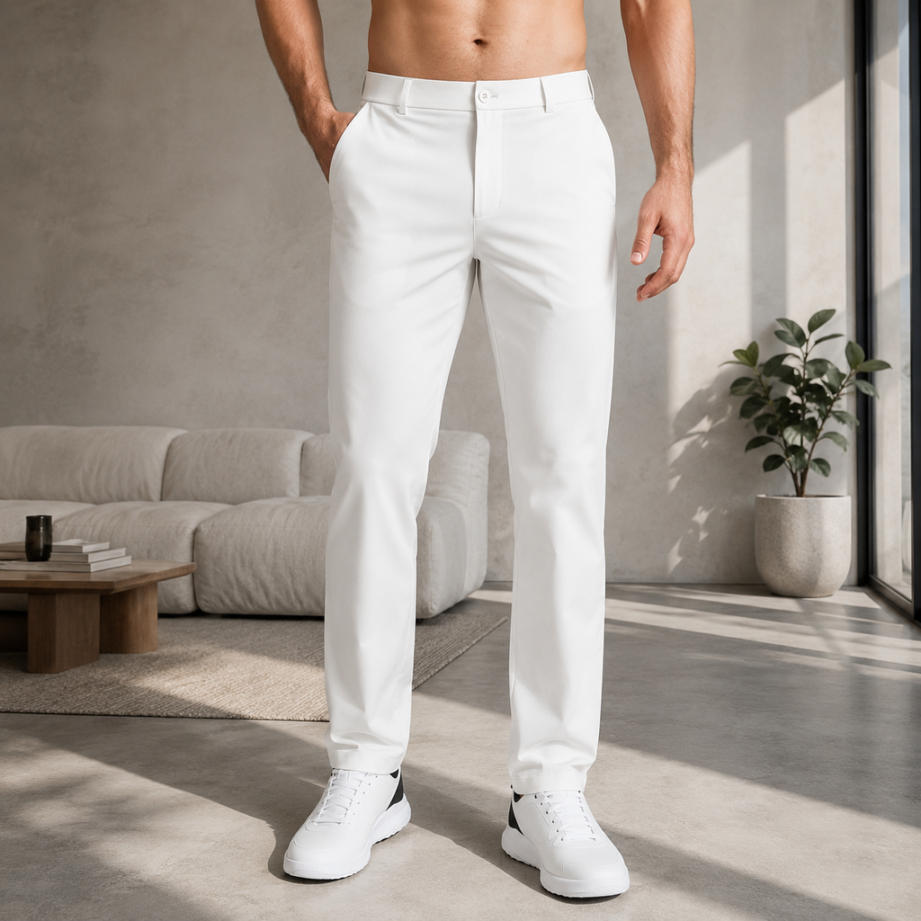 Men's Stretch Chino Pants – Comfortable Flexible Trousers, Relaxed Fit Everyday Pants for Work, Travel & Casual Wear