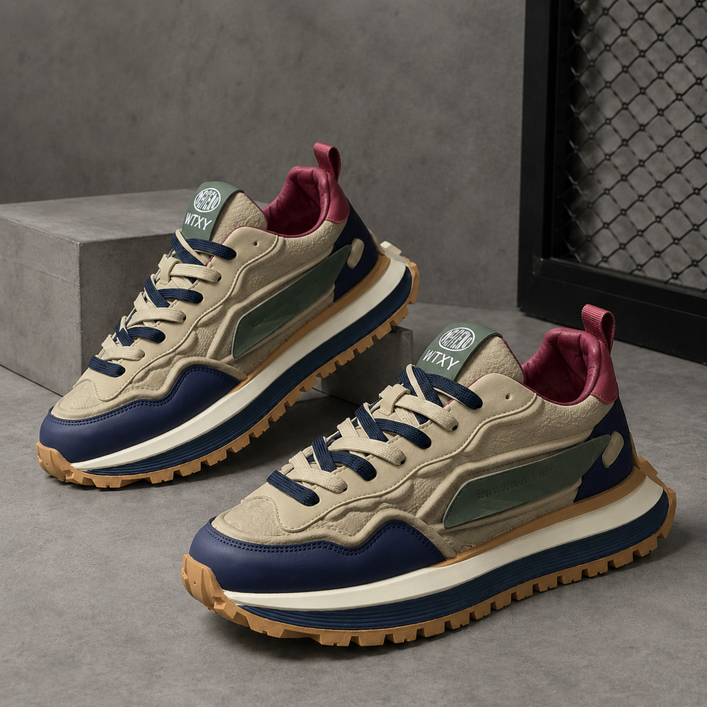 Men's Retro Sneakers, Casual Walking Shoes, Streetwear Trainers, Everyday Footwear