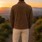 Men's suede jacket – Suede shirt jacket, Trucker jacket with front buttons, Suede overshirt, Utility jacket with front pockets, Casual and informal outerwear for fall and winter