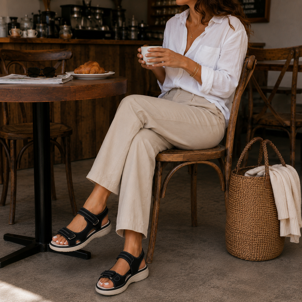 Women's Comfort Wedge Sandals , Adjustable Ankle Strap Platform Shoes , Summer Vacation Beach Walking Sandals for Work & Everyday Casual Wear