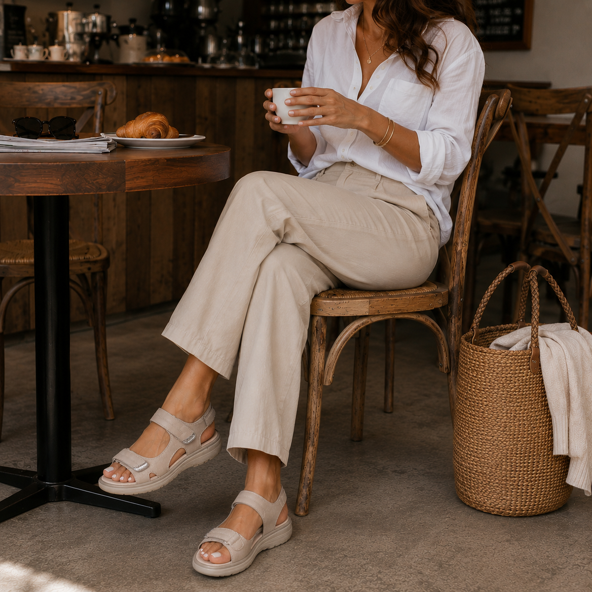 Women's Comfort Wedge Sandals , Adjustable Ankle Strap Platform Shoes , Summer Vacation Beach Walking Sandals for Work & Everyday Casual Wear