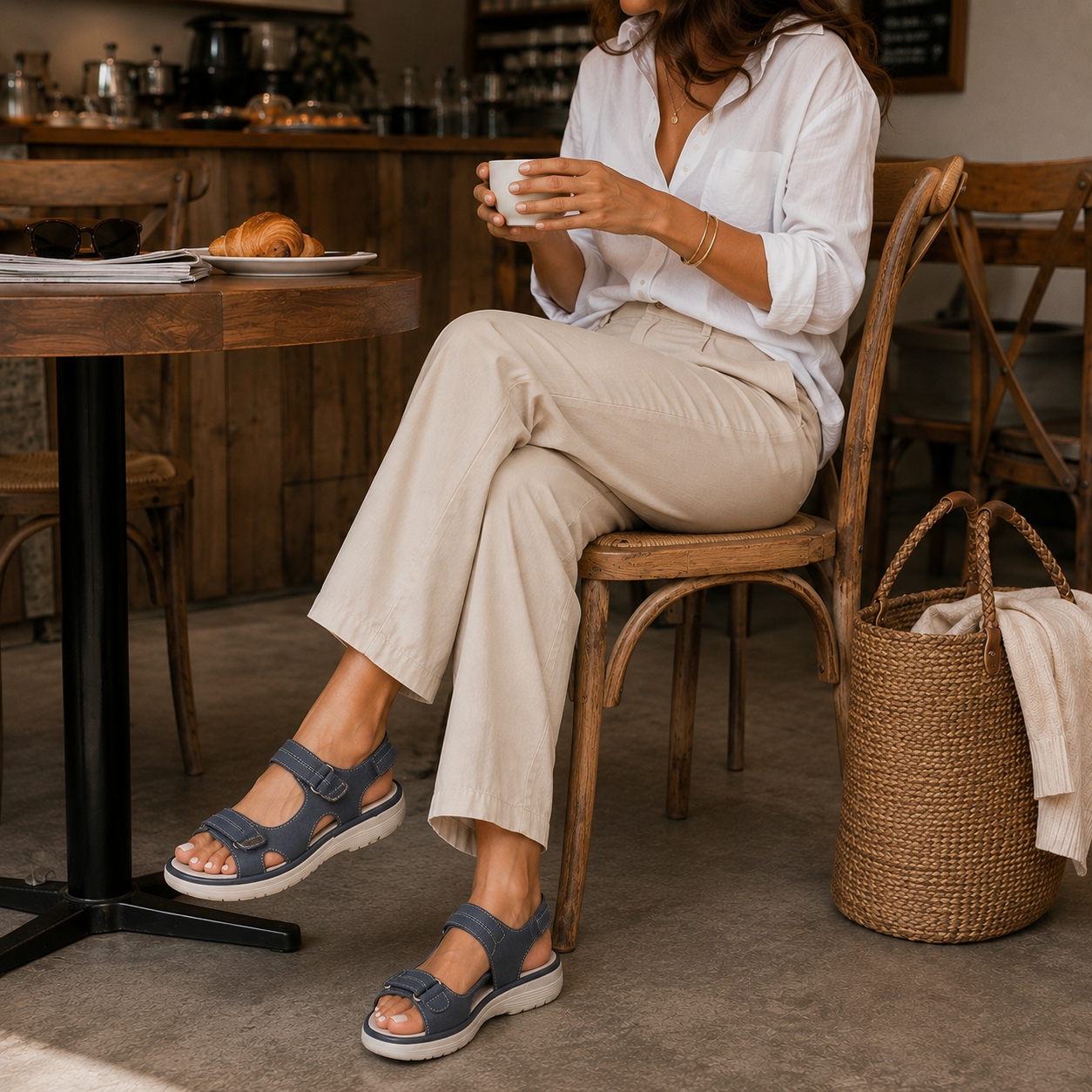 Women's Comfort Wedge Sandals , Adjustable Ankle Strap Platform Shoes , Summer Vacation Beach Walking Sandals for Work & Everyday Casual Wear
