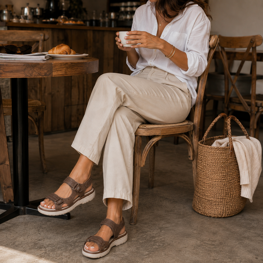 Women's Comfort Wedge Sandals , Adjustable Ankle Strap Platform Shoes , Summer Vacation Beach Walking Sandals for Work & Everyday Casual Wear